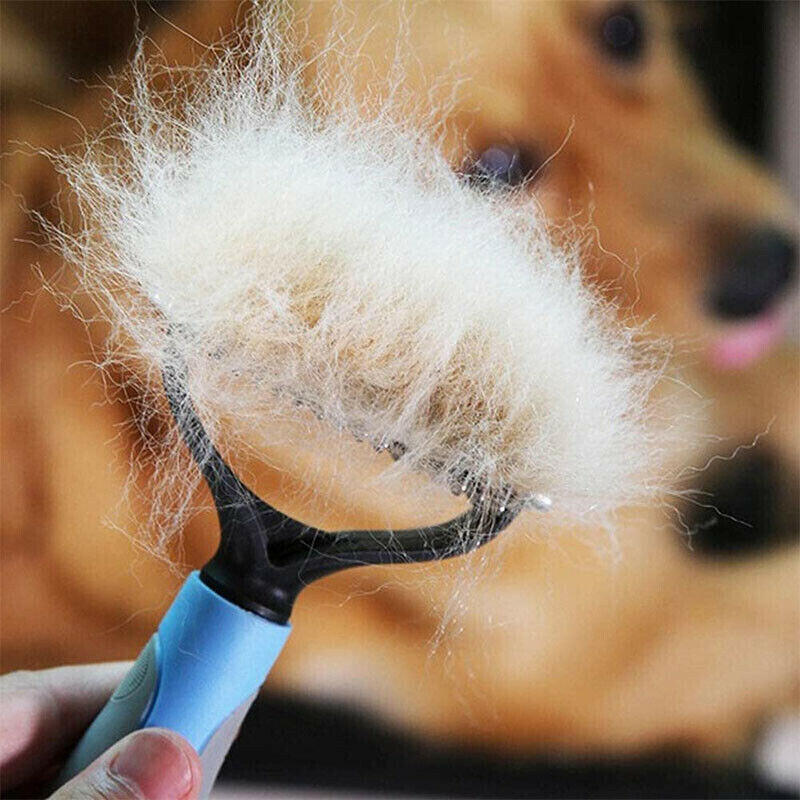 Grooming Brush For Pet Dog Cat Deshedding Tool Rake Comb Fur Remover Reduce 2-Side Dematting Tool For Dogs Cats Pets Grooming Brush Double Sided Shedding And Dematting Undercoat Rake Hair Removal Comb.