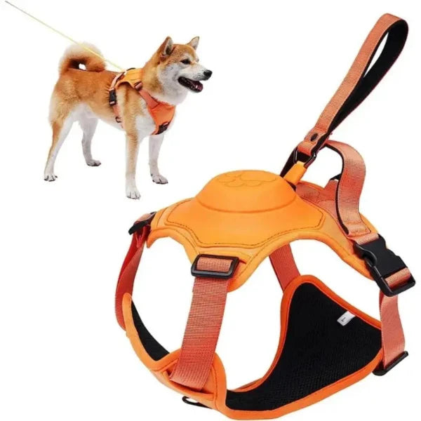 AMOBOX Dog Harness with Leash Retractable,Adjustable for Large Dogs with Integrated Leash and Anti Slip Soft Handle,Comfortable.